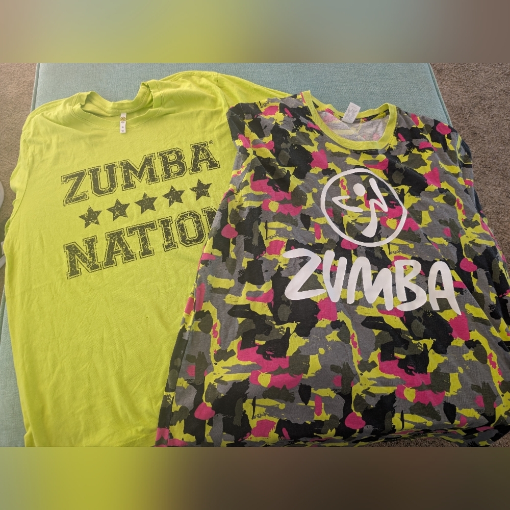 Zumba Graphic Tees - Lime Green and Multicolor